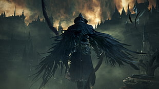illustration of man wearing black cloak HD wallpaper