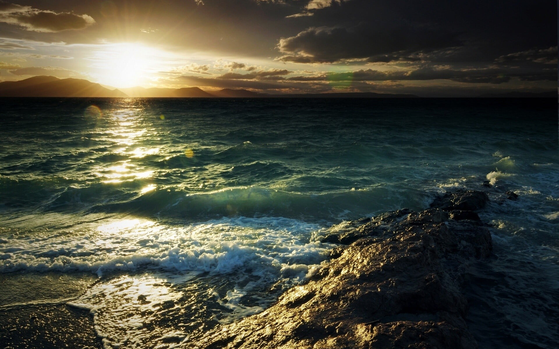 blue and gray shoreline, sea, coast, sunlight, sky