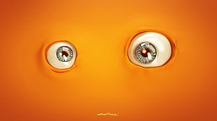 human eye clip art, Lacza, eyes, orange HD wallpaper