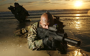 black assault rifle, IMI Tavor TAR-21, Tavor, IMI Tavor TAR-21, soldier