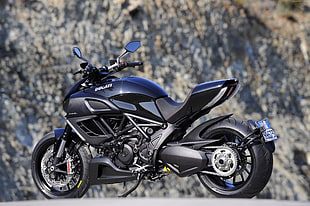 black Ducati muscle bike HD wallpaper