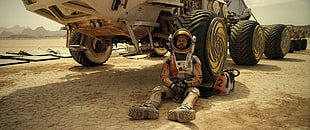 men's white and orange space suit, astronaut, digital art, NASA, The Martian HD wallpaper