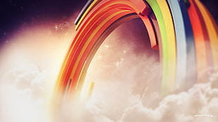 rainbow illustration, abstract, Lacza, artwork, colorful