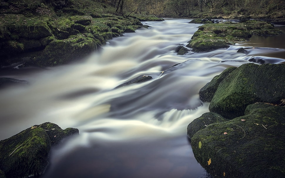 body of water, long exposure, river, water, nature HD wallpaper