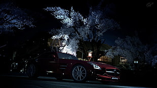 red Mercedes Benz car, Mercedes-Benz, supercars HD wallpaper
