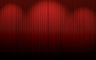 photo of red stage curtain HD wallpaper