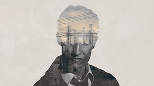 men's collared shirt illustration, factories, faded HD wallpaper