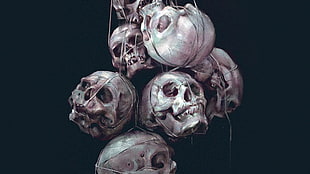 human skull lot HD wallpaper
