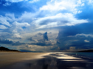 white and blue cloudy sky