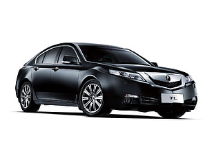 black Acura TL sedan HD wallpaper