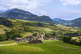 concrete house along the palins, swiss