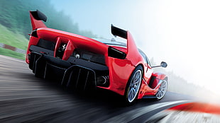 red sports car HD wallpaper