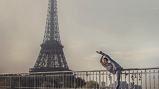 black metal base table lamp, Paris, Eiffel Tower, gymnastics HD wallpaper