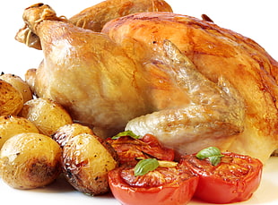 roosted chicken with meat HD wallpaper