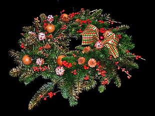 Christmas themed wreath HD wallpaper
