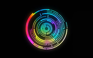 multicolored LED light, abstract, colorful, circle, Pendulum HD wallpaper