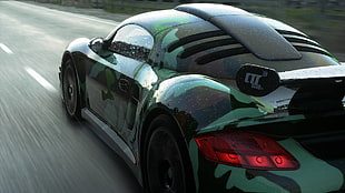 black and green coupe, video games, Driveclub, RUF, car HD wallpaper