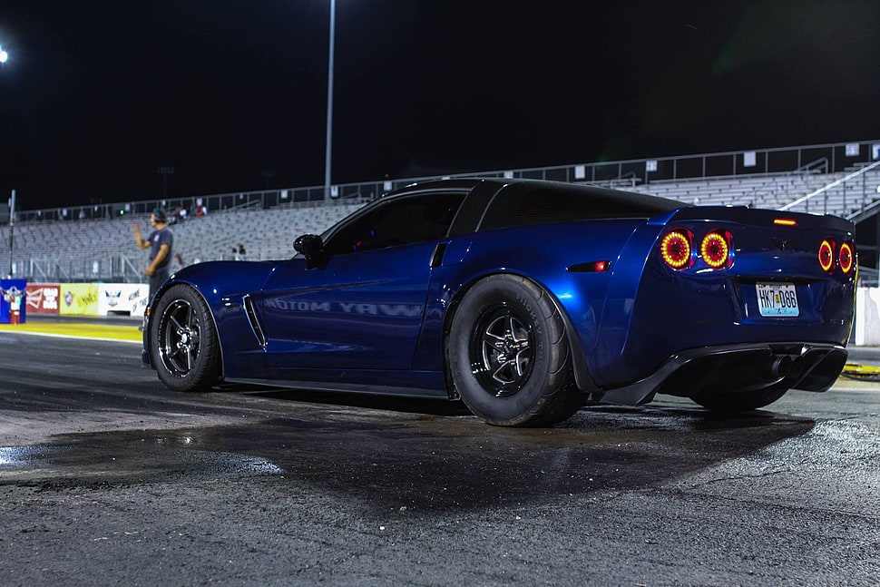 blue Corvette CX7, car, Corvette, blue cars HD wallpaper