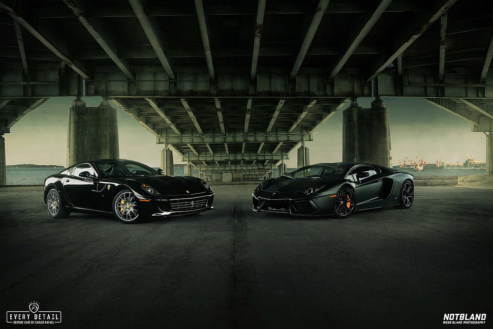 black coupe screenshot, car, Ferrari, Lamborghini HD wallpaper