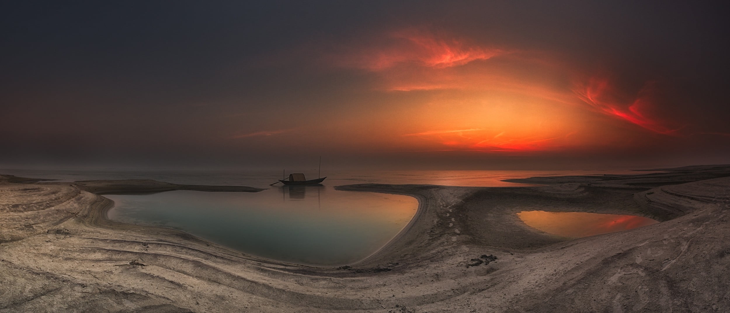 photo of body of water during sunset, photography, nature, river, island