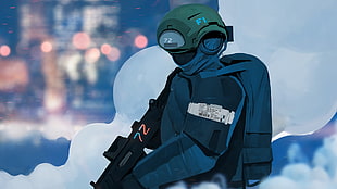 game character digital wallpaper, soldier, cyber, digital art, Trooper HD wallpaper