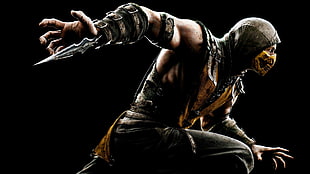 Mortal Kombat Scorpion digital wallpaper