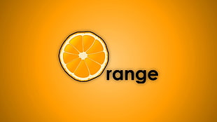 Orange logo, minimalism, text, orange, fruit HD wallpaper