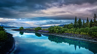 geen forest, nature, landscape, river, clouds