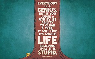 everybody is a genius text HD wallpaper