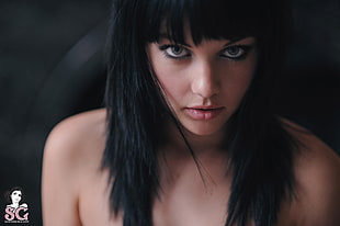 shallow focus photography of woman with black hair HD wallpaper
