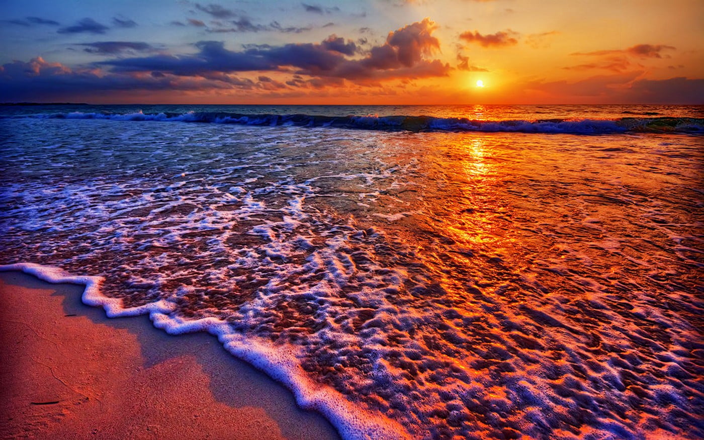 1920x1080 resolution | brown and black wooden table, sea, beach ...