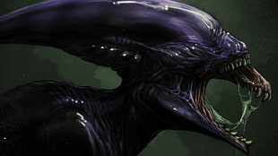 black and purple hair wig, Prometheus, Alien (movie), Xenomorph HD wallpaper