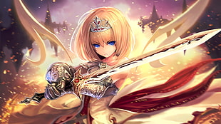 female animation character, anime, Shadowverse, Royal Saber Aurelia  HD wallpaper