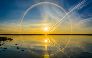 cirrus clouds, nature, landscape, water, Sun