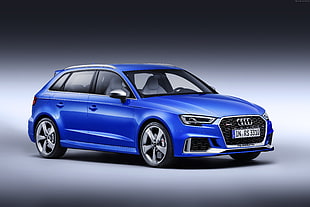 blue Audi 5-door hatchback