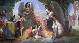 four angels painting