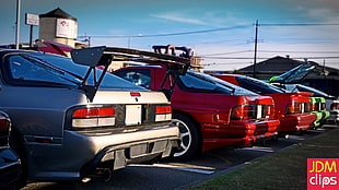 red and silver cars, JDM, Mazda RX-7, rotary engines HD wallpaper