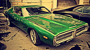 classic green coupe HD wallpaper