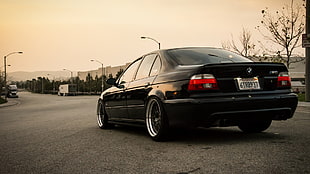 black BMW sedan, car, BMW, BMW M5, black cars