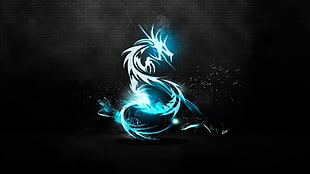 lighted blue dragon emblem