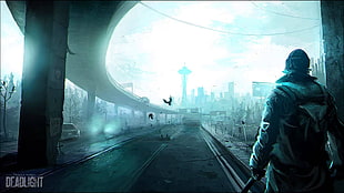 man standing under bridge game wallapper, video games, Deadlight HD wallpaper
