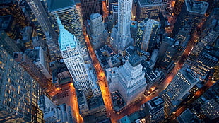 aerial photography of New York buildings, landscape, cityscape, New York City, lights HD wallpaper