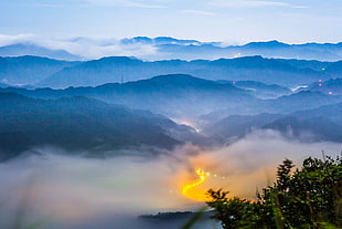 areal view of blue and cloudy sky, taipei city, taiwan