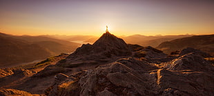 landscape photo of brown mountains during golden hour, scotland