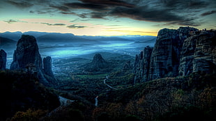 landscape photographyof gray mountains HD wallpaper