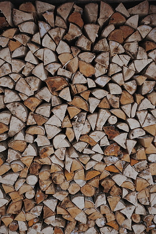 pile of firewood, Firewood, Wooden, Woodpile HD wallpaper
