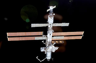 white and gray satellite station