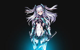 futuristic female anime character digital wallpaper HD wallpaper