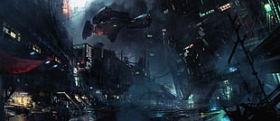 movie scene, science fiction, cyberpunk, fantasy art, cyber