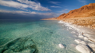 body of water, nature, landscape, mountains, clouds